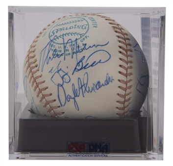 1976 American League Champion New York Yankees Team Signed OAL MacPhail Baseball With 20 Signatures Including Munson & Berra (PSA/DNA NM-Mt 7.5)